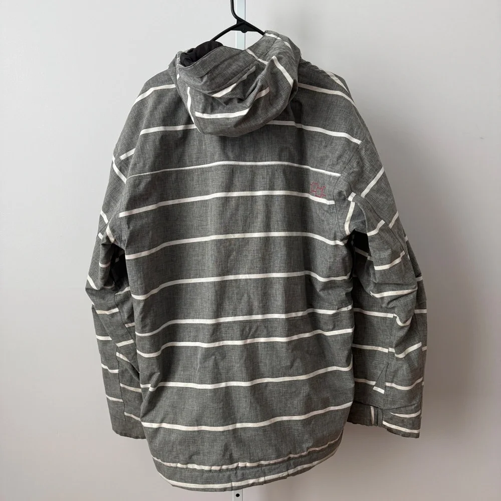 Foursquare‎ sz L Snowboard Outerwear Jacket Mens Striped 10K Hooded Outdoors